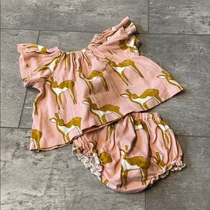 Milkbarn 3-6 mo Pink Deer Set